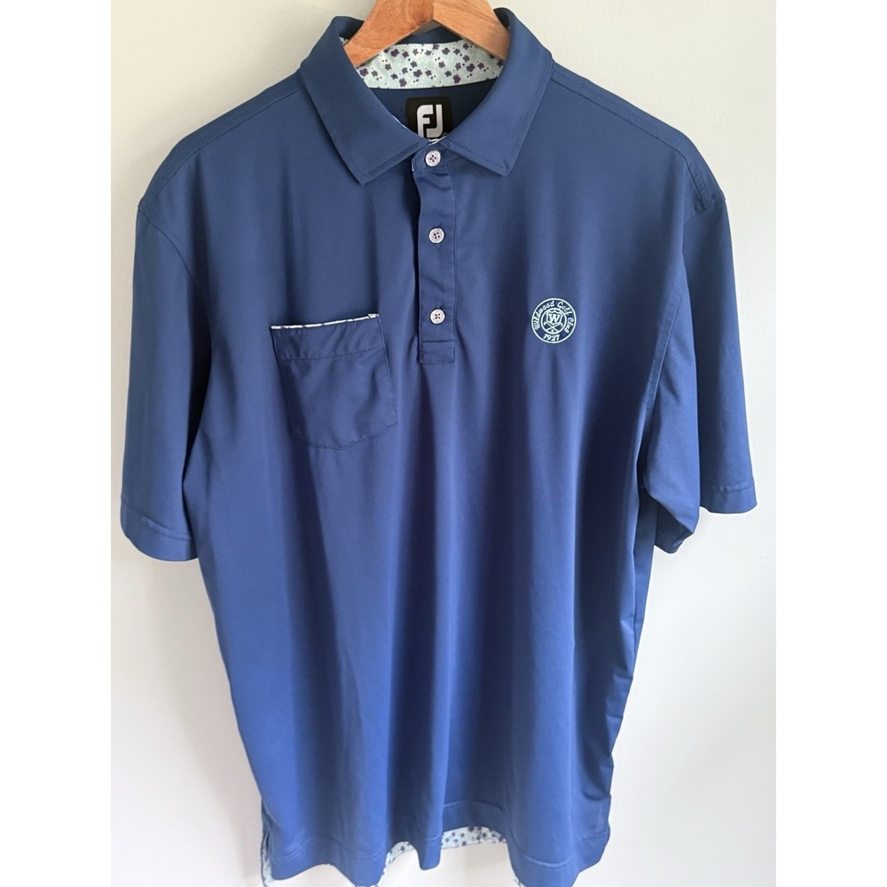 FootJoy Golf Polo Mens Large Blue Athletic Performance NWOT Wildwood Golf Club.